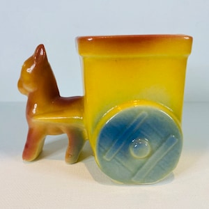 Vintage Shawnee Pottery Planter - Donkey Cart 1950’s