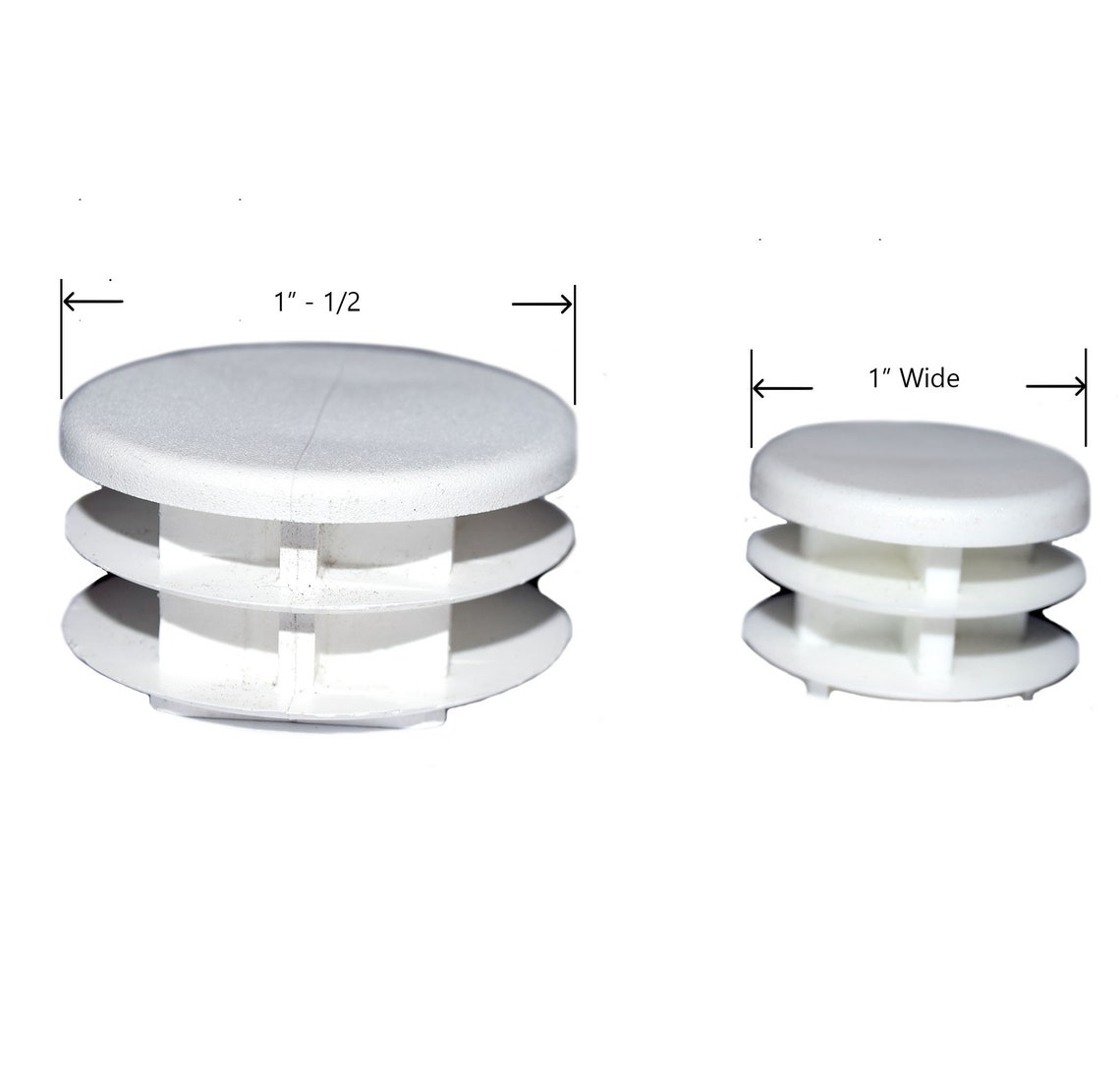 8 Pack 1.5 1 1/2 Round Multi Gauge Flat Inserts Choose White Tube End