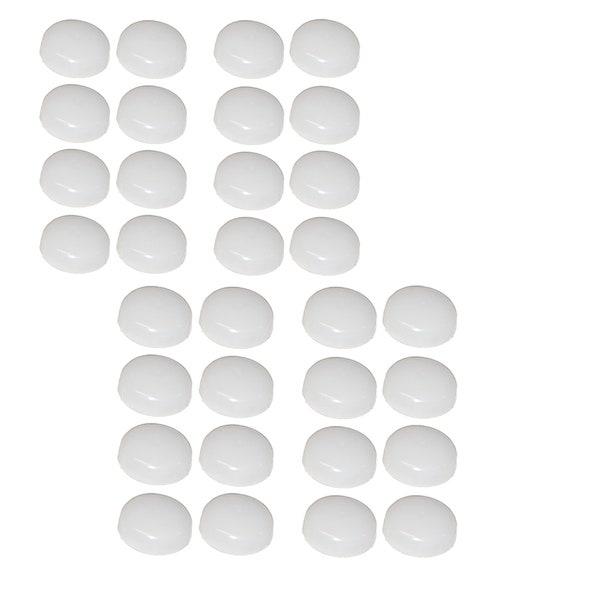 32 - Pack 1 1/4" Glide Caps White Plastic Wrought Iron Patio Chair Leg Cups