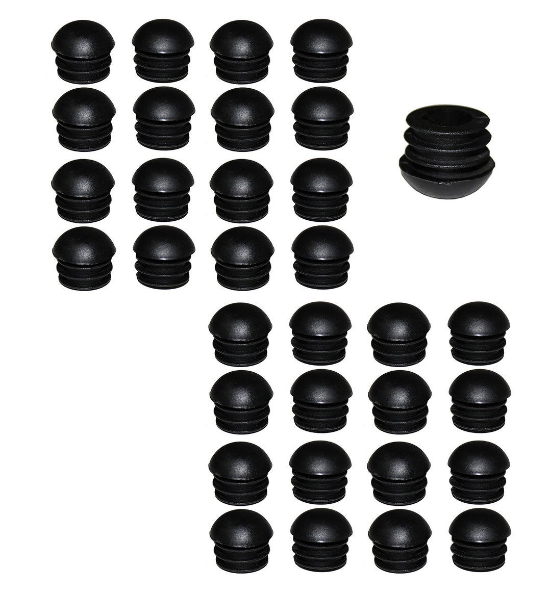 7/8 Round Multi Gauge Black Dome Insert 14 to 12 Tube by Etsy