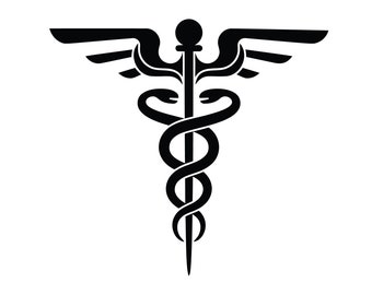 Medical Caduceus SVG Instant Download Caduceus PNG Vector Enfermeras y Médicos Descarga Digital Medical Clip Art