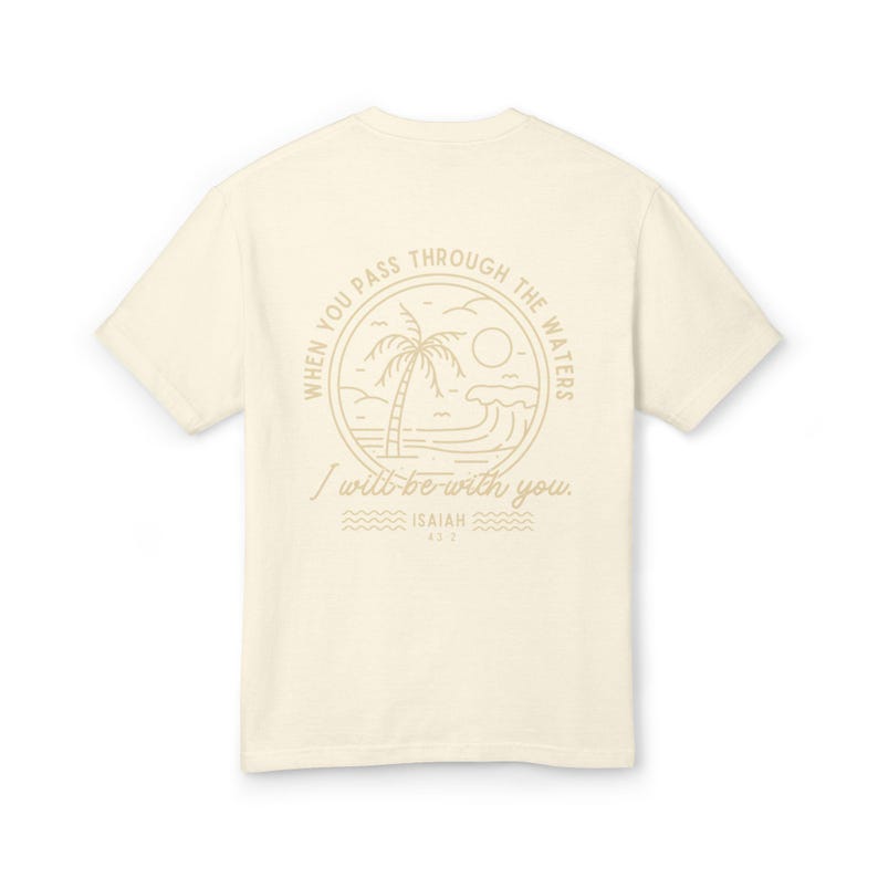Camiseta vintage con estampado de olas de playa, camiseta gráfica cristiana, camiseta veraniega con temática religiosa, camiseta inspiradora costera, camiseta extragrande imagen 3