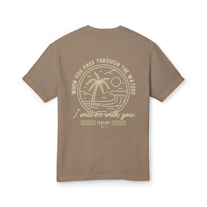 Camiseta vintage con estampado de olas de playa, camiseta gráfica cristiana, camiseta veraniega con temática religiosa, camiseta inspiradora costera, camiseta extragrande imagen 5