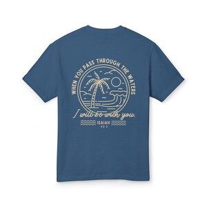 Camiseta vintage con estampado de olas de playa, camiseta gráfica cristiana, camiseta veraniega con temática religiosa, camiseta inspiradora costera, camiseta extragrande imagen 7