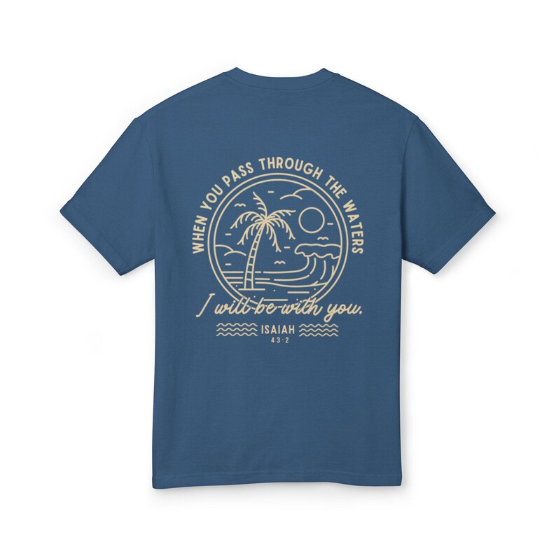 Camiseta vintage con estampado de olas de playa, camiseta gráfica cristiana, camiseta veraniega con temática religiosa, camiseta inspiradora costera, camiseta extragrande imagen 7