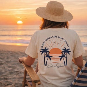 Camiseta extragrande con estampado de puesta de sol en la playa, camiseta con mensaje positivo, camiseta de autoestima, camiseta con estampado costero, camiseta Comfort Colors®