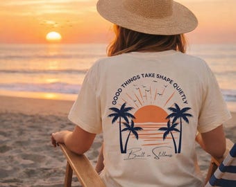 Beach Sunset Oversized Shirt, Positive Message Tee, Self-Confidence T-Shirt, Coastal Graphic Shirt, Comfort Colors® Tee