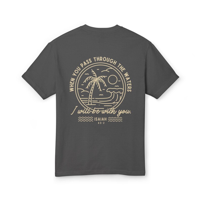 Camiseta vintage con estampado de olas de playa, camiseta gráfica cristiana, camiseta veraniega con temática religiosa, camiseta inspiradora costera, camiseta extragrande imagen 8