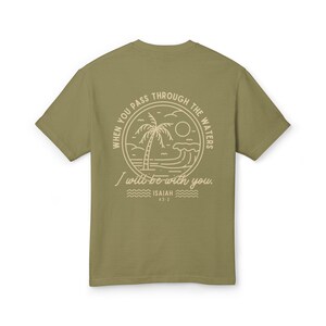 Camiseta vintage con estampado de olas de playa, camiseta gráfica cristiana, camiseta veraniega con temática religiosa, camiseta inspiradora costera, camiseta extragrande imagen 6