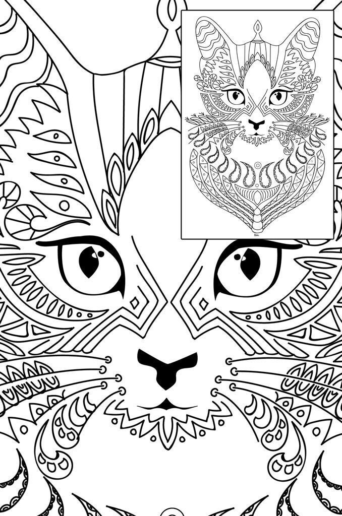62 Collection Mandala Coloring Pages Cat  Latest HD