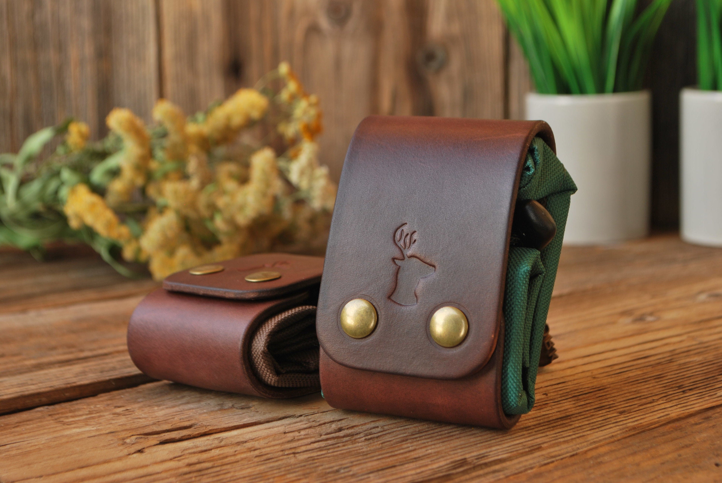 Leather Dump Pouch, Leather Foraging Pouch, Leather Dump Sack