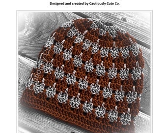 For Advanced - Crochet Pattern - Larksfoot Stitch Beanie from top down - PDF Download, DYI Gifts! Hand knit hats women's, Hand knit hats men