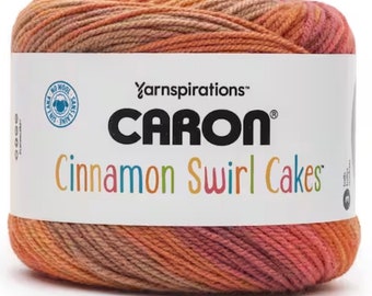 CARON Cinnamon Swirl Cakes Yarn Supplies, knitting supplies, crochet supplies, super soft yarn 8 oz. / 227 g