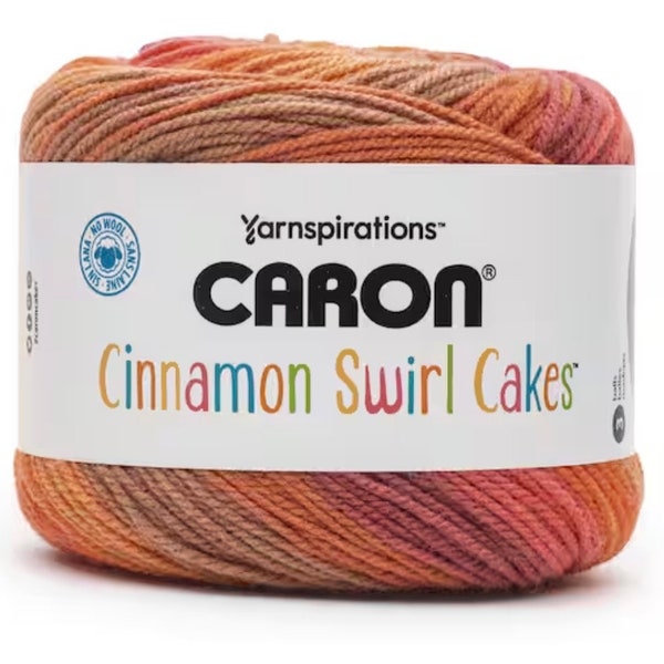 CARON Cinnamon Swirl Cakes Yarn Supplies, knitting supplies, crochet supplies, super soft yarn 8 oz. / 227 g