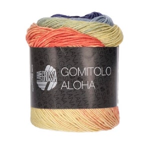 LANA GROSSA Gomitolo ALOHA Multicolor Cotton & Bamboo blend Italian Yarn supplies 100gr/3.5oz