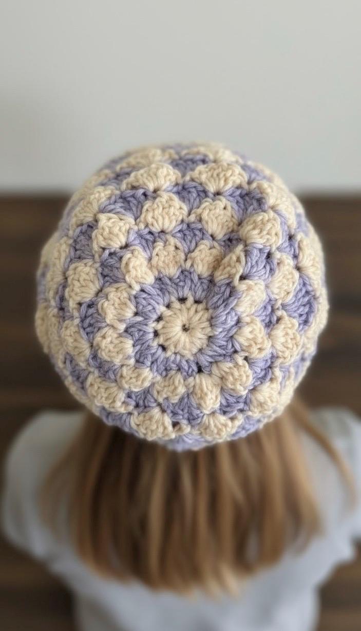 Lavender Shells Crochet Slouchy Beanie: Lightweight Cotton  display picture 2