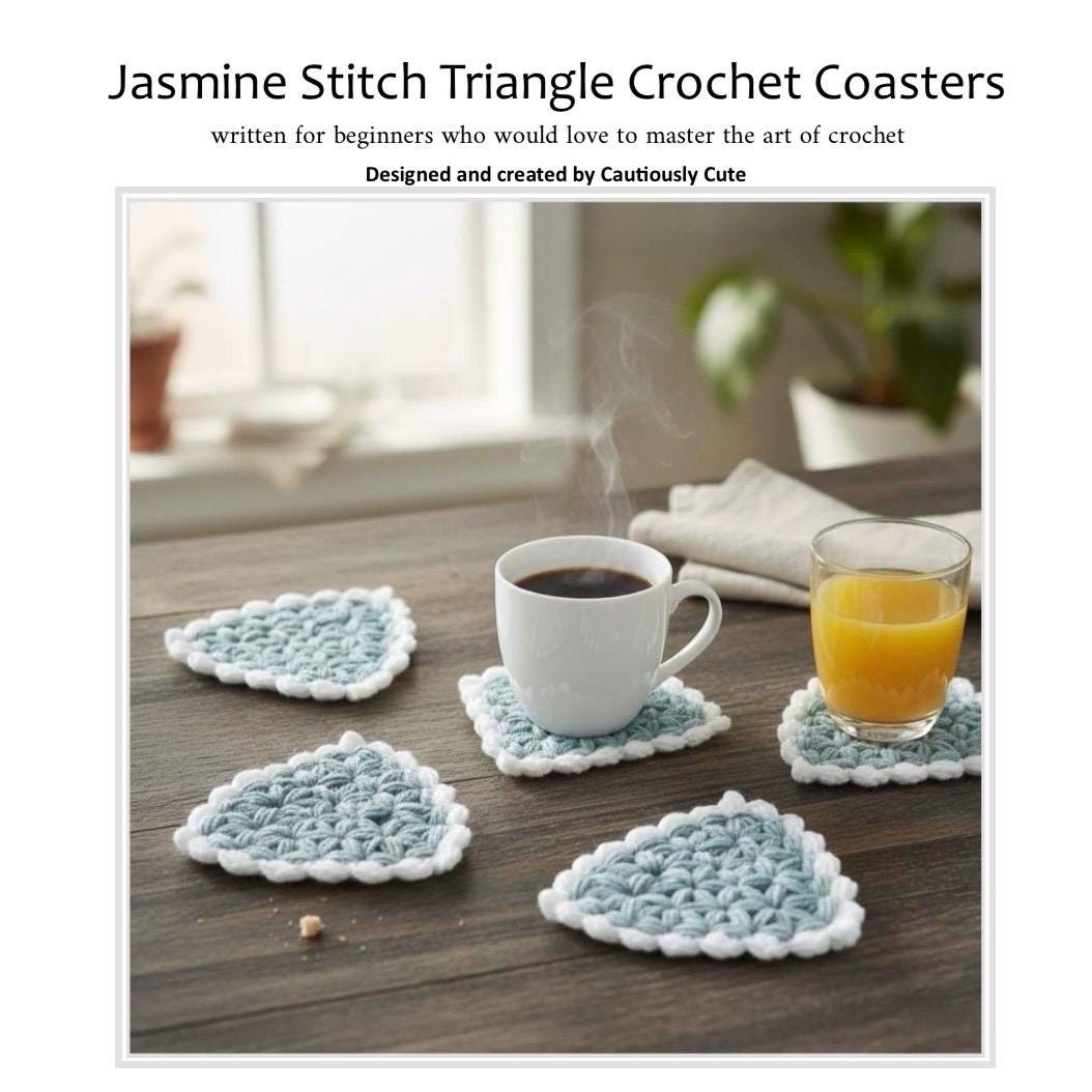 38 Crochet Patterns for Gifts, Decor, Accessories, and Amigurumi 11 Jasmine Triangle Coasters Crochet Pattern
