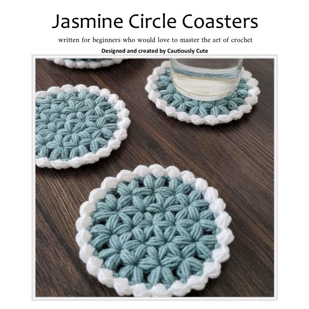 ジャスミンパターン マジカルパーティ ジャスミンの円形コースターのかぎ針編みパターン：初心者向け（PDF