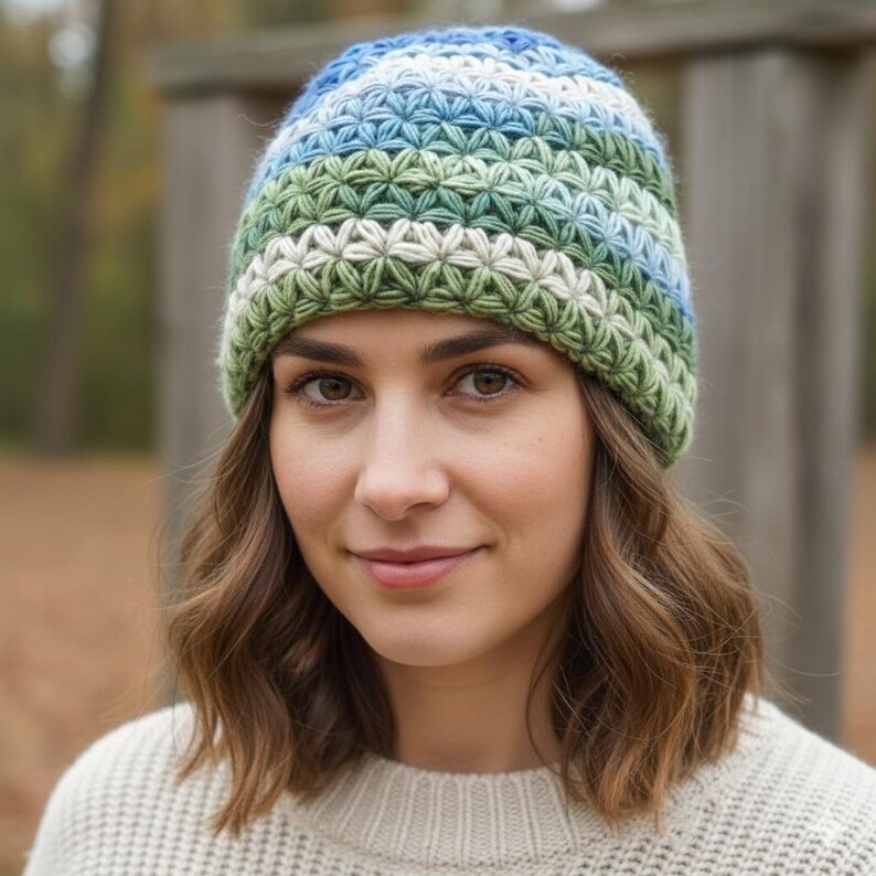 アジサイのビーニーかぎ針編みパターン：21ページにわたる初心者向けマスタークラス｜ステップバイステップの写真、ビデオチュートリアル、1対1のサポート｜PDFダウンロード 画像 13