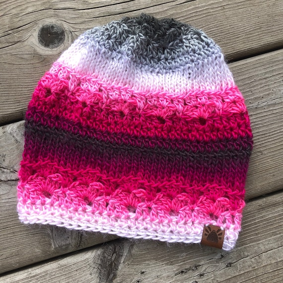 Madrid Lightweight Soft & Shiny Hat for Women. Multi Color Crochet