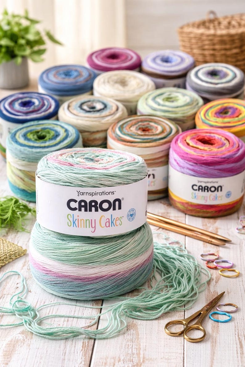 Caron Skinny Cakes Yarn: 8.8oz Knitting Supplies, Crochet Supplies - Etsy