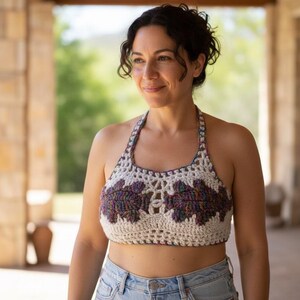 Patrón de crochet para conjunto de bikini con cierre trasero de hoja de roble: apto para principiantes, videotutoriales (PDF) imagen 9