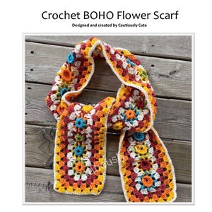BOHO Flowers Scarf or Table Runner Crochet Pattern: Advanced Level (PDF Download)