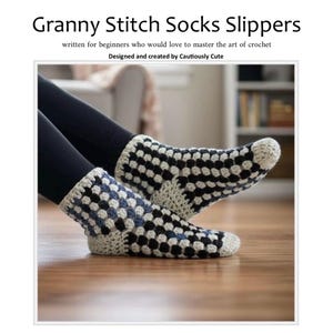 Granny Stitch Socks Slippers Crochet Pattern: Beginner-Friendly PDF Download