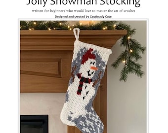 Jolly Snowman Christmas Stocking Crochet Pattern: Beginner-Friendly PDF Download