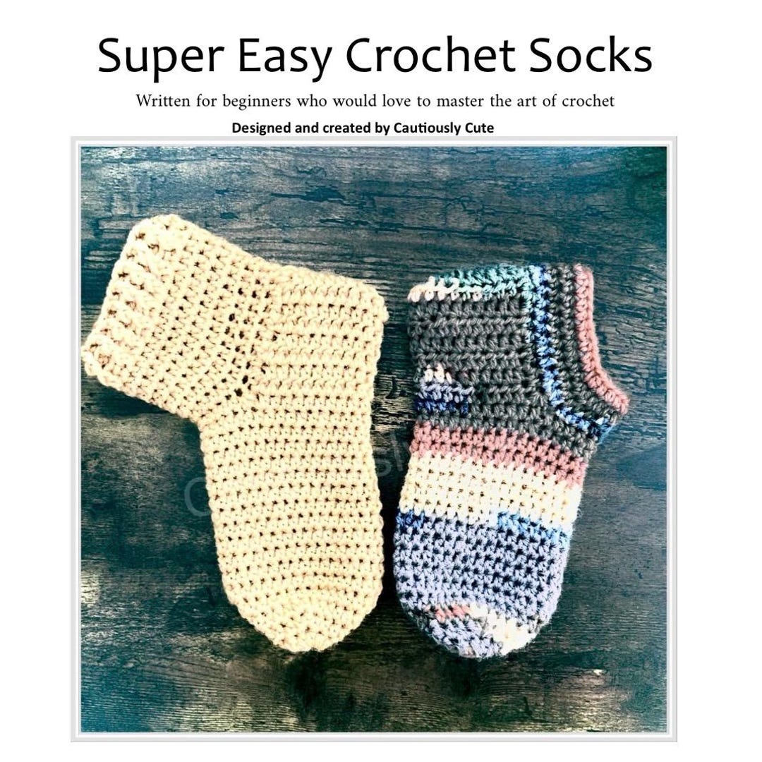 Super Easy Crochet Socks Pattern Written for BEGINNERS PDF