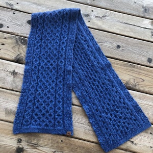 Something Blue - Hand knit - Soft 100% Merino Wool Unisex Minimalist Scarf, Practical Gifts!