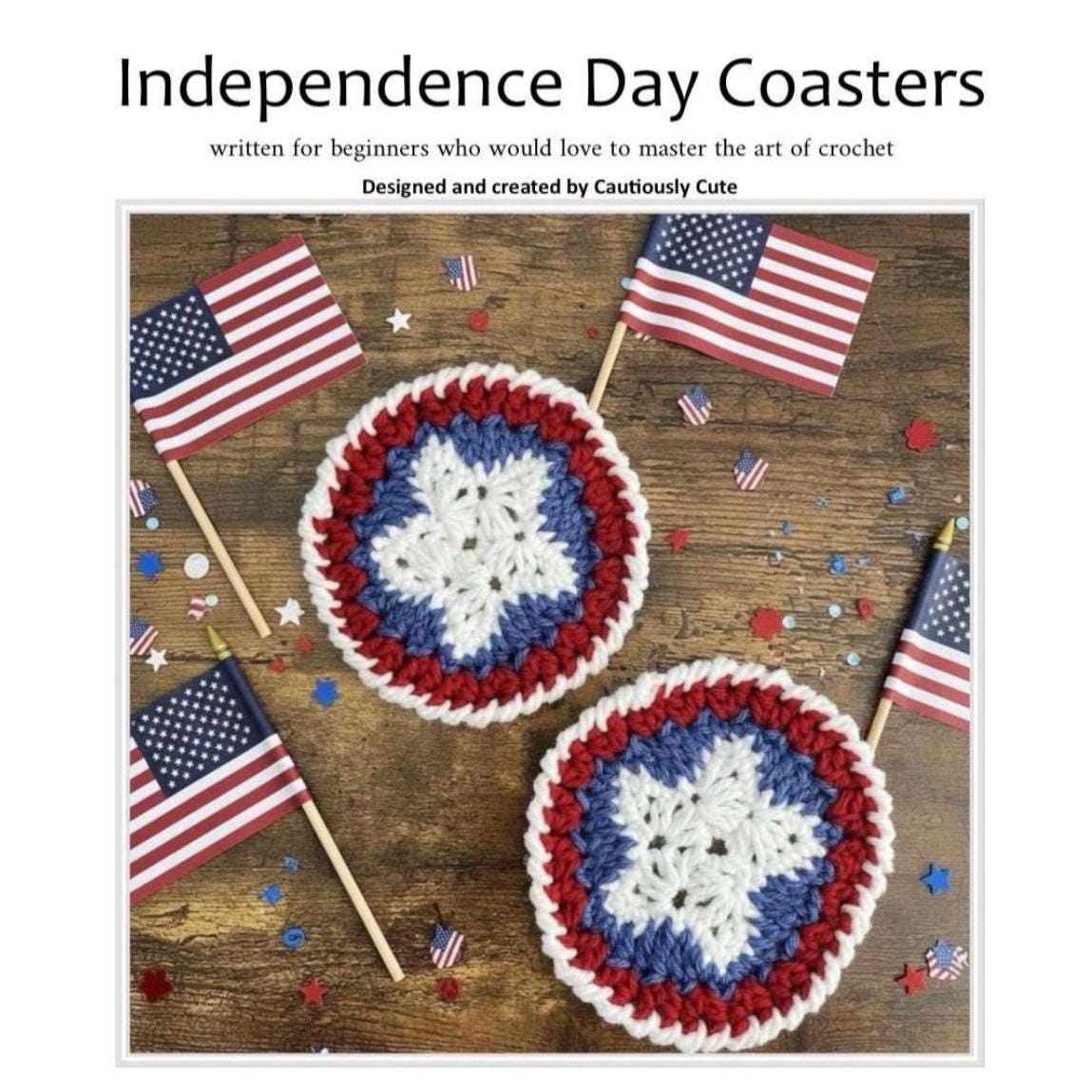 39 Red, White, and Blue Crochet Patterns for Festive Celebrations 27 Independence Day Coasters Crochet