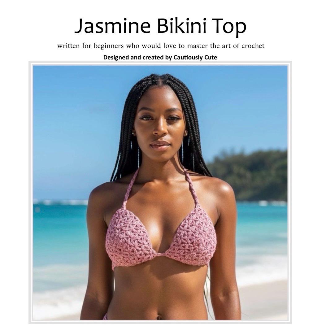 30 Bikini Top Crochet Patterns for Handmade Swimwear, Bralettes, and Beach-Ready Tops 12 Jasmine Stitch Bikini Top Crochet Pattern PDF