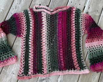 Crochet open work sweater, summer pullover, Practical Gifts!