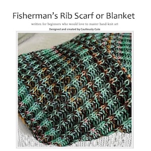 Strickanleitung für einen gerippten Schal oder eine Decke im Fischermuster: Anfängerfreundlich (PDF-Download) __inklusive Support