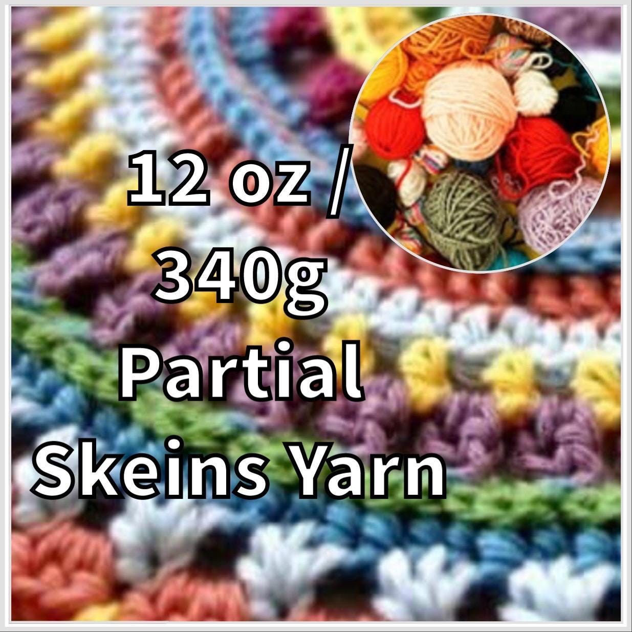 LUCKY YARN BAG - Partial Skeins Surprise Yarn Bundle Scrab Yarn, fair isle knitting crocheting rug tufting weaving pom-pom making