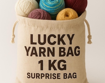 1kg Mystery Yarn Bag for Crochet Knitting | Surprise Fiber Bundle, Stash Clear-out Deal