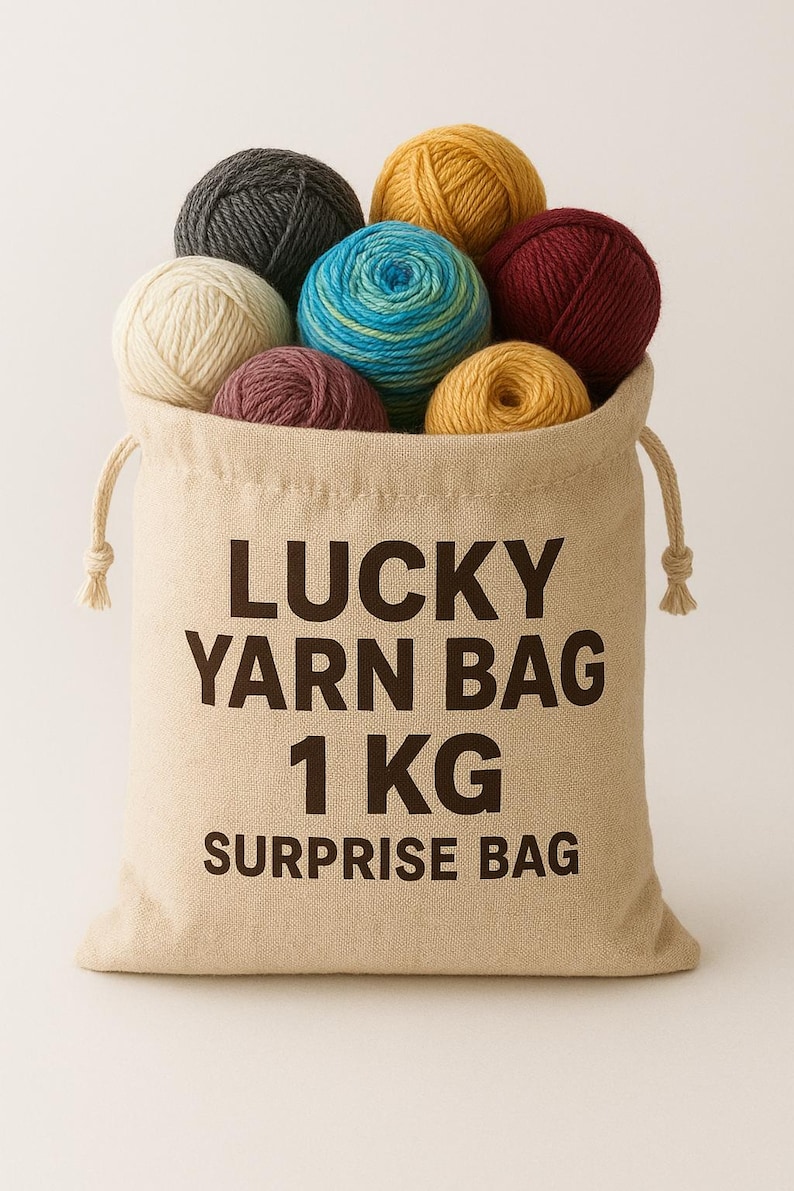 1kg Mystery Yarn Bag for Crochet Knitting | Surprise Fiber Bundle, Stash Clear-out Deal image 1