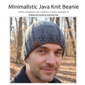Padrão de Tricô para Gorro Minimalista Java: Fácil para Iniciantes (Download em PDF) __Suporte Incluído