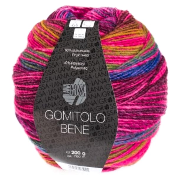 LANA GROSSA Gomitolo Bene Laine vierge et acrylique mélangés multicolores Fournitures de fil italien 200 g/7 oz