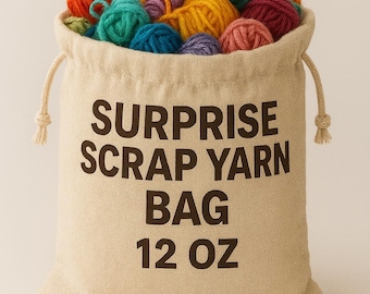 12oz Mystery Yarn Scraps Bag | Assorted Colors, Dark, Light Tones for Crafts