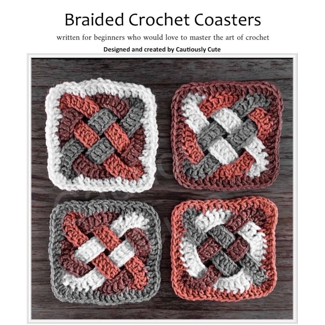 Braided Yarn Coasters Crochet Pattern for Beginners PDF Download ...