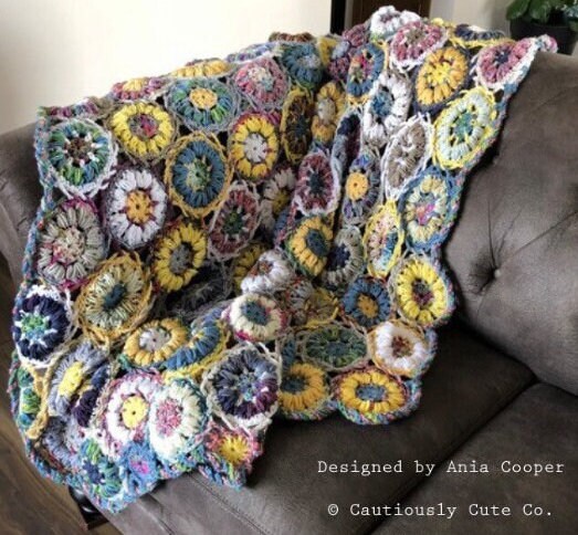 花柄ブランケットの編み図：上級者向け - Etsy 日本