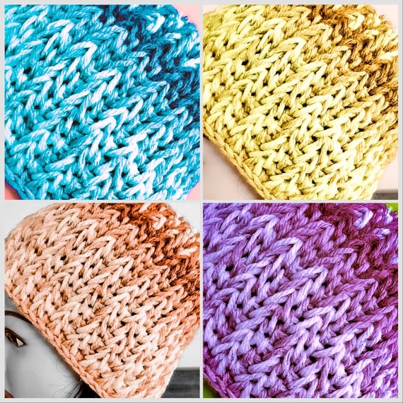 Tunisian Crochet Bottom-up Fisherman Weave Beanie Pattern
