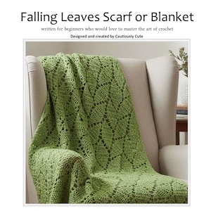 Falling Leaves Shawl or Blanket Crochet Pattern: Beginner-Friendly PDF Download