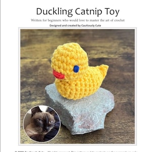 Duckling Catnip Toys Crochet Pattern | Beginner-Friendly | Step-by-Step Instructions Handmade Catnip Toys for Cat, Feline Toys, Amigurumi
