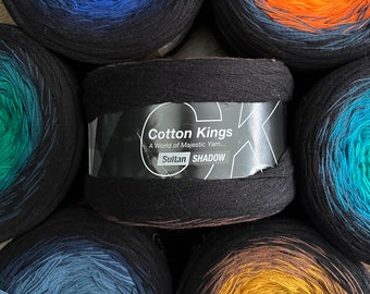 COTTON KINGS Sultan Shadow, Oeko-Tex certified cake-yarn. Knitting supplies, Crochet supplies. Summer dress, cotton tops, shawls