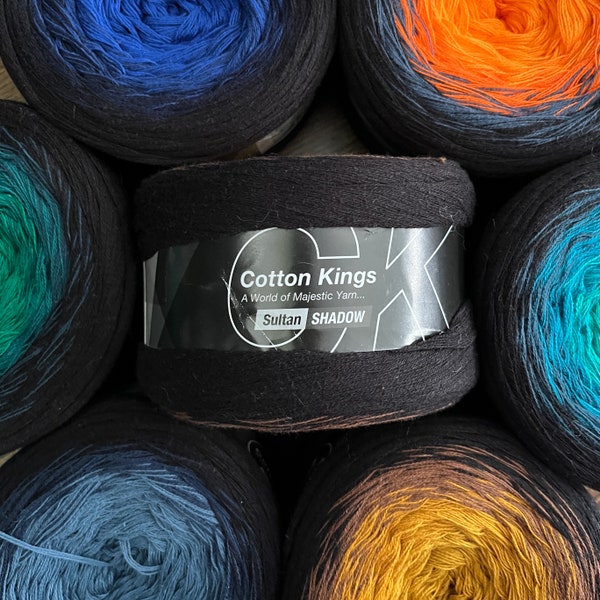 COTTON KINGS Sultan Shadow, Oeko-Tex certified cake-yarn. Knitting supplies, Crochet supplies. Summer dress, cotton tops, shawls