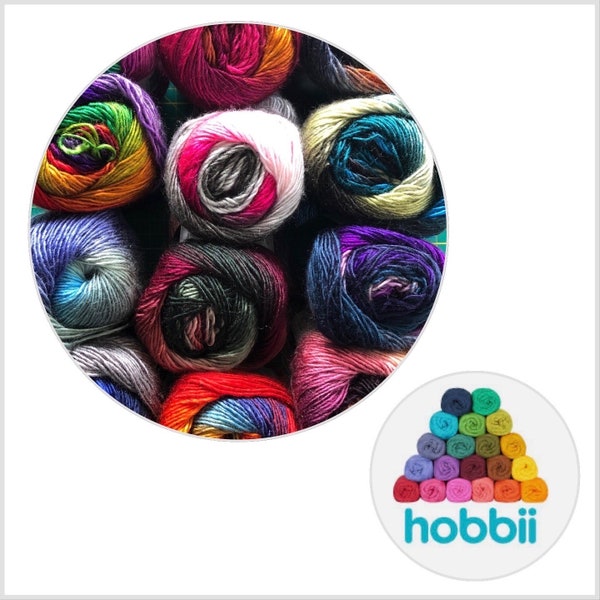 HOBBII Carnival colorful acrylic yarn Yarn supply, Radiant colors soft shiny yarn, knitting, crochet, changing color yarn supplies