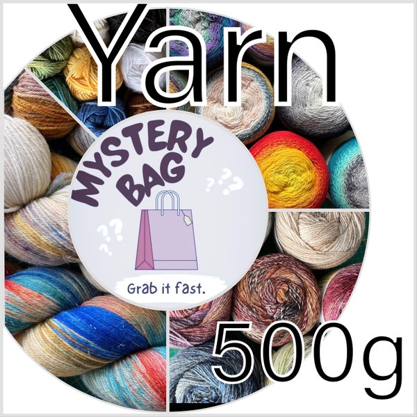 LUCKY YARN BAG - Mystery Bag - 500 g (17.6 oz) yarn bag, Surprise Yarn Bundle - Discount Yarn Supplies, Super Saving